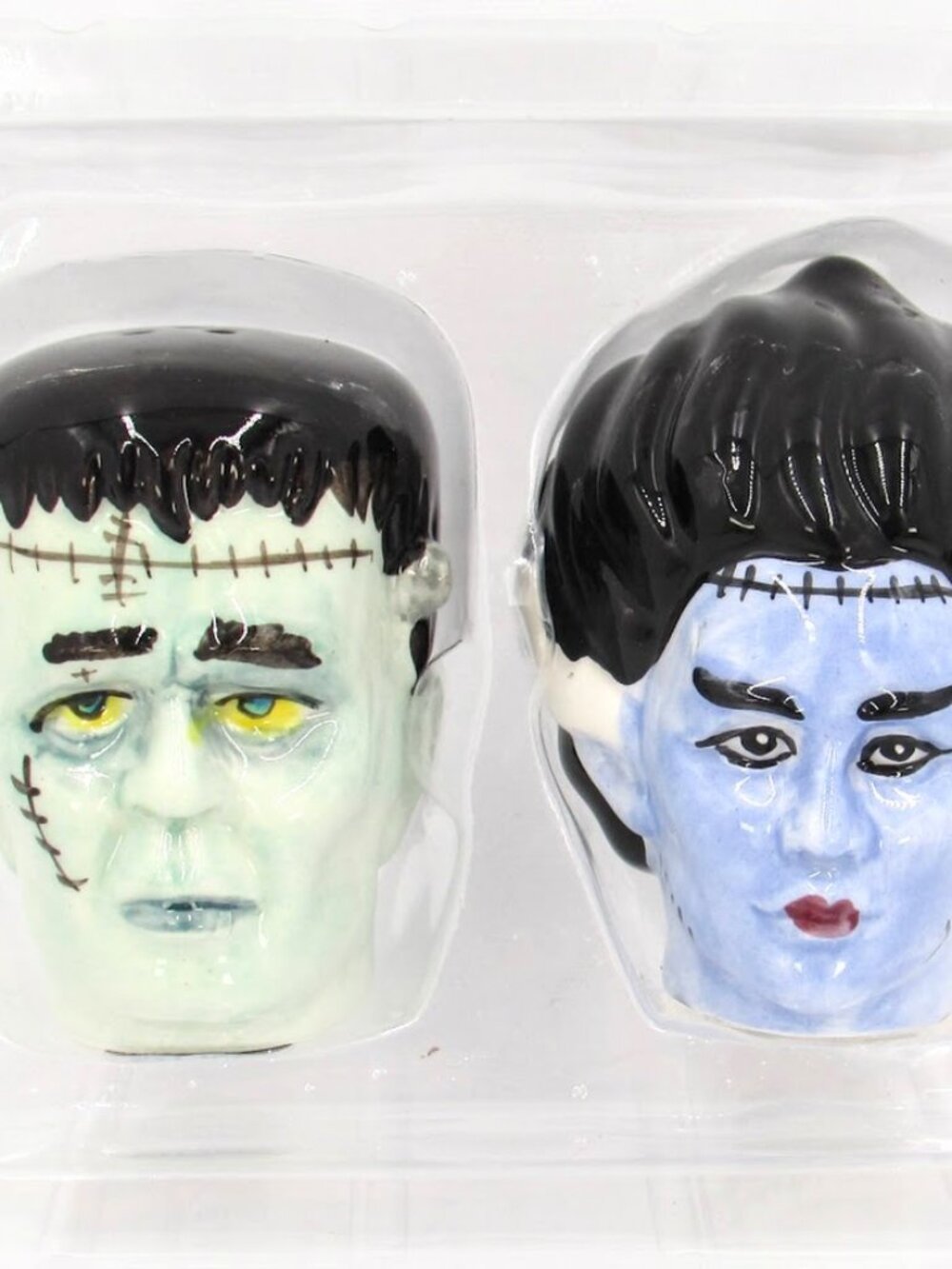 Frankenstein Bride & Groom Salt & Pepper Shakers Halloween Monster MIP
